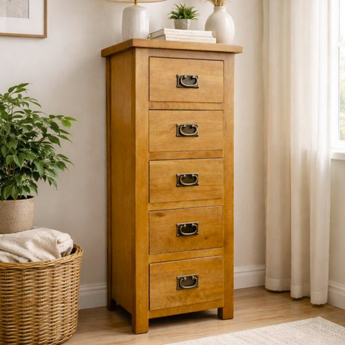 Oak drawer tallboy - 5,