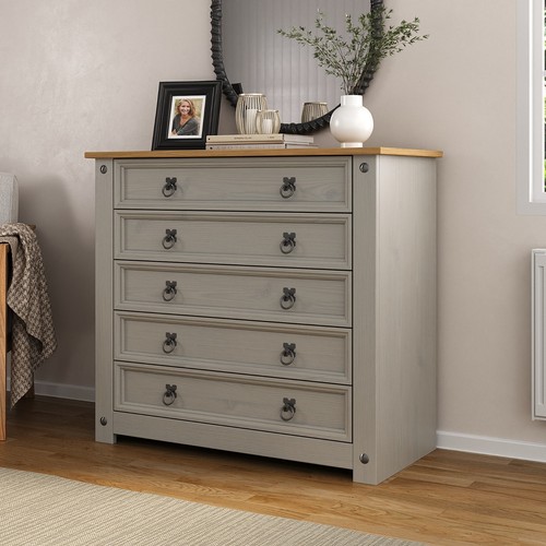 Corona grey chest - grey, drawers